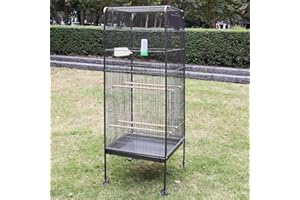 Melko Vogelvoliere groß Vogelhaus 146CM Tierkäfig mit Rollen Zimmervoliere inkl. Sitzstangen und Futternäpfe