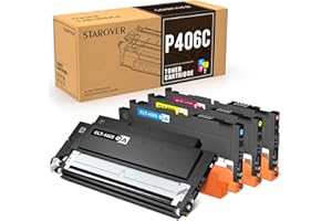 STAROVER CLT-P406C Cartouches de Toner Compatible pour Samsung CLT-406S CLT-K406S pour CLP-360 CLP-365 CLX-3305 CLP-364 CLX-3300 CLP-365W CLX-3305FW CLX-3305FN SL-C410W SL-C460 Paquet de 4