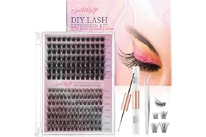 SPTHTHHPY Extensiones de Pestañas Individuales 224PCS Cluster 50D 0.07D Curl 9-16mm mix Pestañas Volumen Ruso para Pestañas en Casa Prefabricados Pestañas Extensión Pestañas（50D-0.07D-9-16mix）