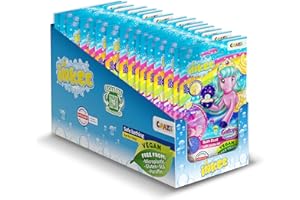 INKEE Granulés de Bain Galupy Mermaid Pack de 16 | Sels de Bain crépitants rose, bleu et violet avec huile de jojoba & arôme Milkshake banane, 16 Sachets de 60g