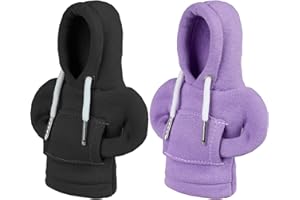 LISEFO 2PCS Housse de Sweat à Capuche Car Gear, Noir&Violet Sweat Pommeau de Vitesse, Décoration de pommeau de levier de vitesse, Automobile Accessoires intérieurs