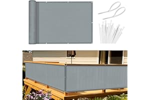 Sunnylaxx Brise Vue Balcon Paravent de Balcon de Jardin 75x500 cm HDPE 185g/㎡ résistant au Vent et aux UV, avec Trous et Serre câbles Gris