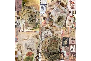 HNJKJEU 4 Stili Francobollo Adesivi Decorativi Vintage (240 Pz) per Scrapbooking Stickers Biglietti d'auguri Regali Journal Diario Album Fai da Te Libri a Mano Calendari Decorazione