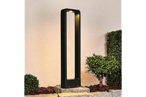 LEDMO 12W Lampe de Jardin 3000K 1100LM Borne lumineuse exterieur Etanche IP65 lampe decorative,Noir Alliage d'aluminium pelouse lumière adaptées aux Jardins,Patios,Allées,Pelouse