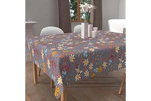 Soleil d'ocre, Nappe imprimée Anti-tâches carrée 180x180 cm Artemis