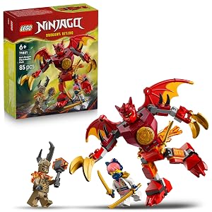 LEGO NINJAGO Kai’s Dragon Mech Battle Pack - Mech Toy - Playset with 3 Minifigures - 71851
