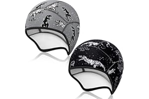 SINTEGE 2 Stück Kinder Helmmütze Kinder Fahrradmütze Süß Helm Unterziehmütze für Junge Mädchen Warme Radmütze Wintermütze für Skifahren Fahrradfahren Reiten Outdoor Sportarten