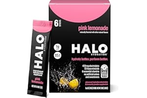 HALO SPORT HALO Hydration Pink Lemonade - Bevanda elettrolitica in polvere - Integratore alimentare ricco di vitamina C e zinco per idratazione completa - Cheto, vegano e con poche calorie - 6 Bustine