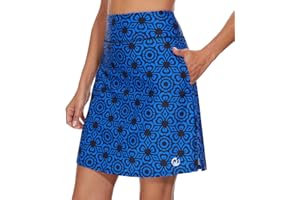 M MOTEEPI Tennis Skirt Women's 20 Inch Knee-Length Skirt with Trousers Underneath Women's High Waist Trouser Skirt Skort Skirt for Women Golf Skirt Sports Skirt