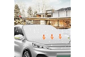 Prelisee Frontscheibenabdeckung Auto Scheibenabdeckung Auto Winter Frostabdeckung Sonnenschutz Auto Frontscheibe für Auto/SUVS (Mit Spiegelabdeckung, 197x128 cm)
