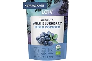 LOOV Wild Blueberry Fibre Powder – Made from Organic Wild Nordic Blueberry (Bilberry) Skins & Seeds (Pomace Powder) – High in Fibre, Source of Protein, Unsweetened, 100g