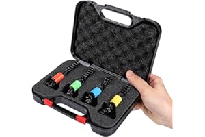 Sougayilang Set di allarmi per la pesca alla carpa, 4 pezzi, con LED colorati, con scatola con cerniera, per pesca notturna all'aperto per pesca alla carpa