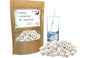 KAMPAI Perles Céramique Filtration Eau - Véritable Purification Naturelle Eau Robinet | Filtrante Anti Calcaire Chlore Mauvais Gout | Ideal pour Purifier Carafe Bouilloire Cafetière (30)