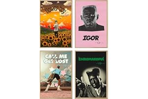 NebulaNova Tyler Poster The Creator Rapper (Lot de 4) Ablum Art Mural Toile Décoration Chambre Cadeau Sans Cadre 20x30cm