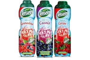 TEISSEIRE Lote de 3 siropes de granadina de grosella negra y cereza 3X0,6 L