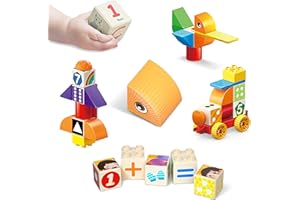 Alilo® Zestaw bloków magnetycznych dla dzieci – wzmacniacz kreatywności: nieograniczone możliwości i kształty – zestaw konstrukcyjny (30 szt.) B30