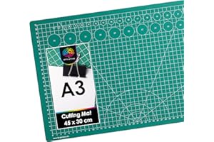 OfficeTree Cutting Mat A3 Self Healing - Green Cutting Board Craft 45 x 30 cm - Double Sided Grid - PVC 3 Layers Quilting for Sewing, Crafting, Modelling, Scrapbooking