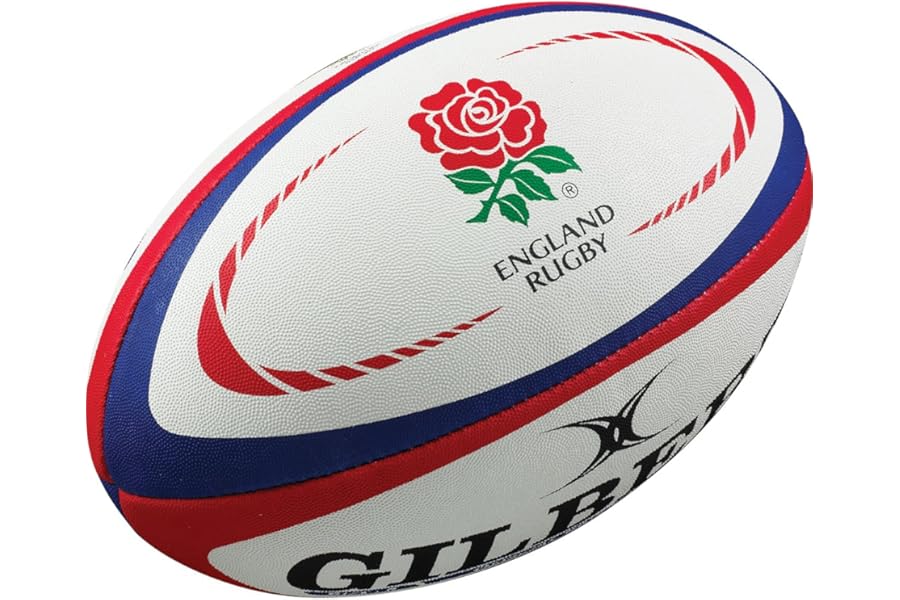 Gilbert England Rugby Replica Ball - White/Red, Mini
