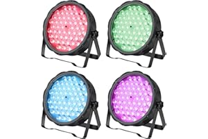 ‎BETOPPER BETOPPER Bühnenlicht DJ Licht, LED Par Licht 54 * 1,5 W RGB 3 in 1 Lichteffekte,Discolicht mit Tonaktivierung/DMX512 für Party Hochzeit Club Bars Halloween Weihnachten（4 Stück）