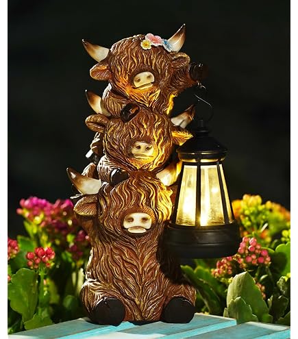 Figurine Vache Et Veau Highland En Bronze - Décoration Intérieur Extérieur Leonardo Collection