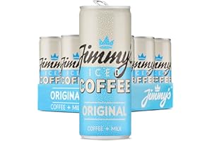 Jimmy's Iced Coffee Original SlimCan 12 x 250ml (Pack of 12) Refreshing Ready-to-drink Iced Latte Tins