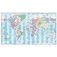 Time Zone Wall Map of the World - 40.25" x 23.5" Laminated