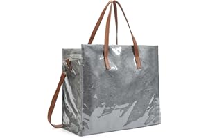 Azooken TPU Women's Handbag, Large Tyvek Shopper Bag, Fashion Shoulder Bag, School, Work, Travel, Leisure, Shopping Handbag with Zip