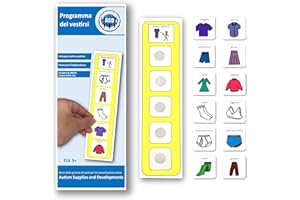 Autism Supplies and Developments Programma di Vestizione Agenda Visiva Bambini Autismo – 12 Flashcards – Italiano – CAA Giochi Montessori e Educativi –Ludattica –Regali per Autistici