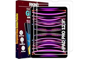 RKINC Verre Trempé [Lot de 2] pour iPad Pro 12,9 Pouces Modell 2022/2021/ 2020/2018 (6./5./4./3. Gen), Film Protection écran, Dureté 9H 0,33 mm HD Glass [sans Bulles d'air][Résistant aux rayures]
