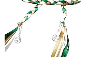 Wedding Hand Fasting/Binding Cord Green Gold and Cream With a Tree of life Charm by Dunns-jewels