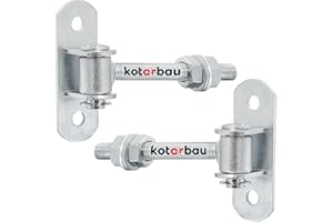 KOTARBAU® 2 piezas Bisagras Para Puertas - Acero - 115 mm M12 - Plata - Bisagra Ajustable Para Puerta De Jardín - Con Placa De Montaje - Para Cancelas Y Portones - Bisagras Regulables