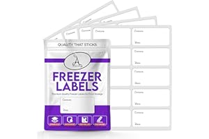 100 x Freezer Labels Easy Peel Off (Printed) - Frozen Food Freezer Labels Leave No Sticky Residue After Use - Perfectly Sized (6 x 3cm) Easy to Write Surface with Any Pen by ARMIZ
