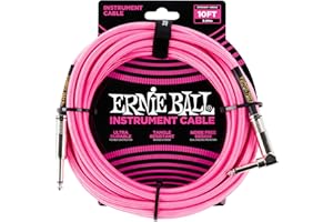 Ernie Ball Cable De Instrumento Trenzado Recto/Ángulo 10ft - Rosa Neón