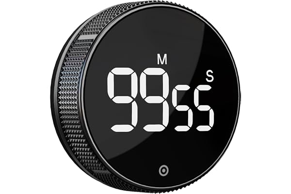 Bluesnail minuterie de Cuisine, minuterie de productivité avec Affichage numérique LED, Salle de Classe à Domicile Gym Bureau Smart Timer, Volume et luminosité réglables efficana Timer (Noir)