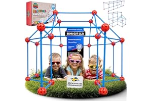 mundo plays Konstruktionsspielzeug/Bauspielzeug für Outdoor und Indoor [Sicher und Stabil] 100 Teile Gartenspielzeug Kinderzelt Indoor Höhle Bauen Kinder kreativ Set für Kinder Kreatives Bauspielzeug