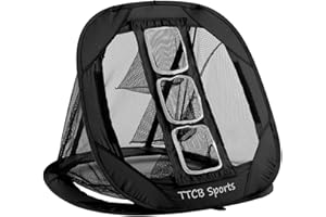 TTCB Sports Golf Chipping Net – Pop Up Simulator Hitting Net with 2 Turf Mat & 12 Foam Balls, Golfer Accessories for Backyard & Driving Range, Great Gifts for Men, Portable Golf Net Indoor/Outdoor