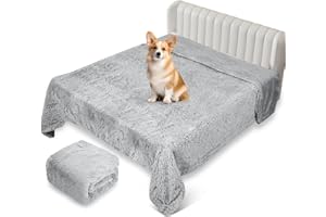 Zepphi Couverture Chien, Plaid Chien, Couverture réversible Chaude pour Chiens et Chats, 152 x 127cm, Protection de Canapé pour Chiens en Polaire Sherpa Lavable, pour Petits Chiens, Gris (XL)