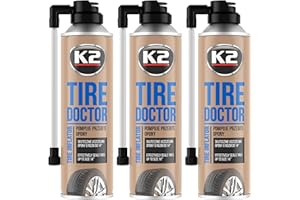 K2 Spray Repara Pinchazos - Reparación de Ruedas Tire Doktor - para Reparar Neumáticos sin Cámara - Líquido Antipinchazos para el Coche - 400 ml (3)