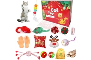 MQIAN 20 juguetes de Navidad para gatos, juego de regalo para gatos de interior con juguetes de ratones
