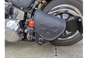 ‎ORLETANOS ORLETANOS Diablo Skull Schwingentasche Satteltasche kompatibel mit Harley Davidson Softail Heritage Starrahmen Fat Bob 2018 Tasche Motorradtasche