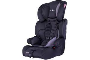 Cozy N Safe Logan Group 1/2/3 Car Seat 9-36kg, 9 Months to 12 Years, 5 Point Harness, Forward Facing, Side Impact Protection, Adjustable Headrest, Lightweight, Child, Toddler Car Seat - Black/Grey