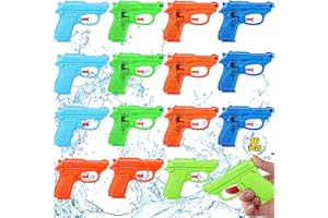 KDISHKRA 16PCS Pistolas de Agua Pequeñas – Mini Lanzador de Juguete para Niños, Pistola de Agua Colorida en Plástico para Juegos al Aire Libre, Piscina, Playa, Cumpleaños, Fiestas y Verano