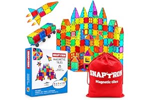 SNAPTRON Magnetic Blocks for Kids 100 Pcs, Magnetic Tiles for Kids 3+ Years | 100 Pcs Magnet Toys for Kids 5 Years, STEM Magnetic Building Tiles, Strong Magnets, Gifts for 3 4 5 6 Year Old Boys and Girls