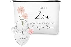 Xuniea Regalo per Zia Portachiavi per Zia Pochette per Zia Regalo Zia Compleanno Portachiavi da Grazie Zia Borsa per Zia Regalo per Zia da Nipote Idee Regalo Festa della Zia Natale Anniversario