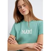 Mavi Baskılı Yeşil Tiş&ouml;rt Regular Fit/Normal Kesim 1612232-71480