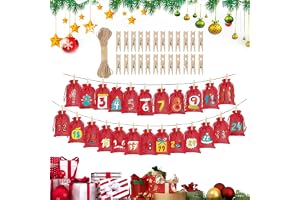 Jul Nedräkningspåsar 24-Dagars Återanvändbar Jul Adventskalender | Hängbara Tyg Godispåsar Adventskalender För Helgdag Bröllop Födelsedag Fest Favoriter Barn Och Vuxna Familj Och Leksaker