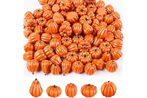Detene 100 Pezzi Piccole Artificiali Zucca, Mini Zucche Autunno Decor- Bricolage DIY, Riempimento Vasi, Decor Sparse Tavolo, Centropieces Mantello, Decor Casa Autunno, Ringraziamento e Halloween
