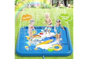 Peradix Sprinklers Pad | Water Splash Play Mat Pad Summer Outdoor | Garden | Beach Water Spray | Sprinkle Mat Pool Toys Games For Kids | Children | Toddler Activities Water Toys