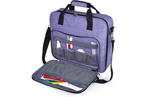 Baglher | Borsa per ricami, borsa per progetti da Ricamo multifunzionale, kit da Ricamo di Grande capacità (filo da Ricamo e materiali di consumo), con tracolla (Solo borsa) Viola