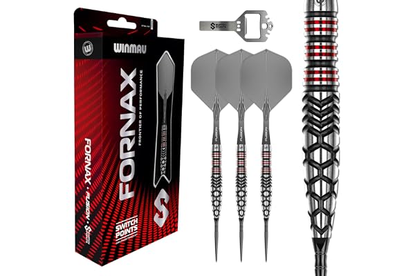 WINMAU dartpilar Fornax-serien | 90 % volfram dart set | Switch Point Tech | Steeldarts | 2 x utbytbara punkter snabbväxlingssystem